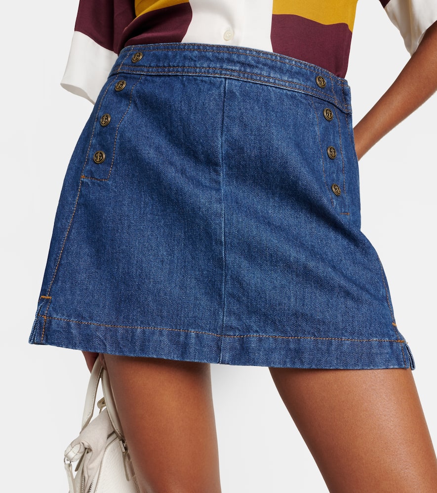 Sailor Snap denim miniskirt