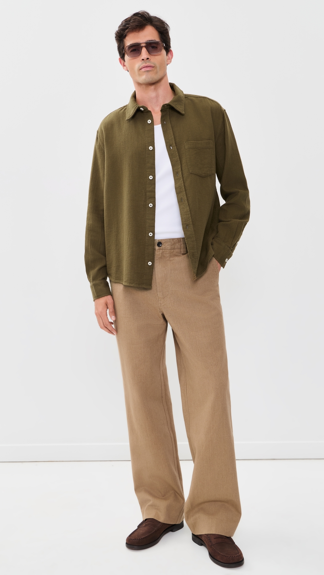 Atlas Button Down Shirt Moss