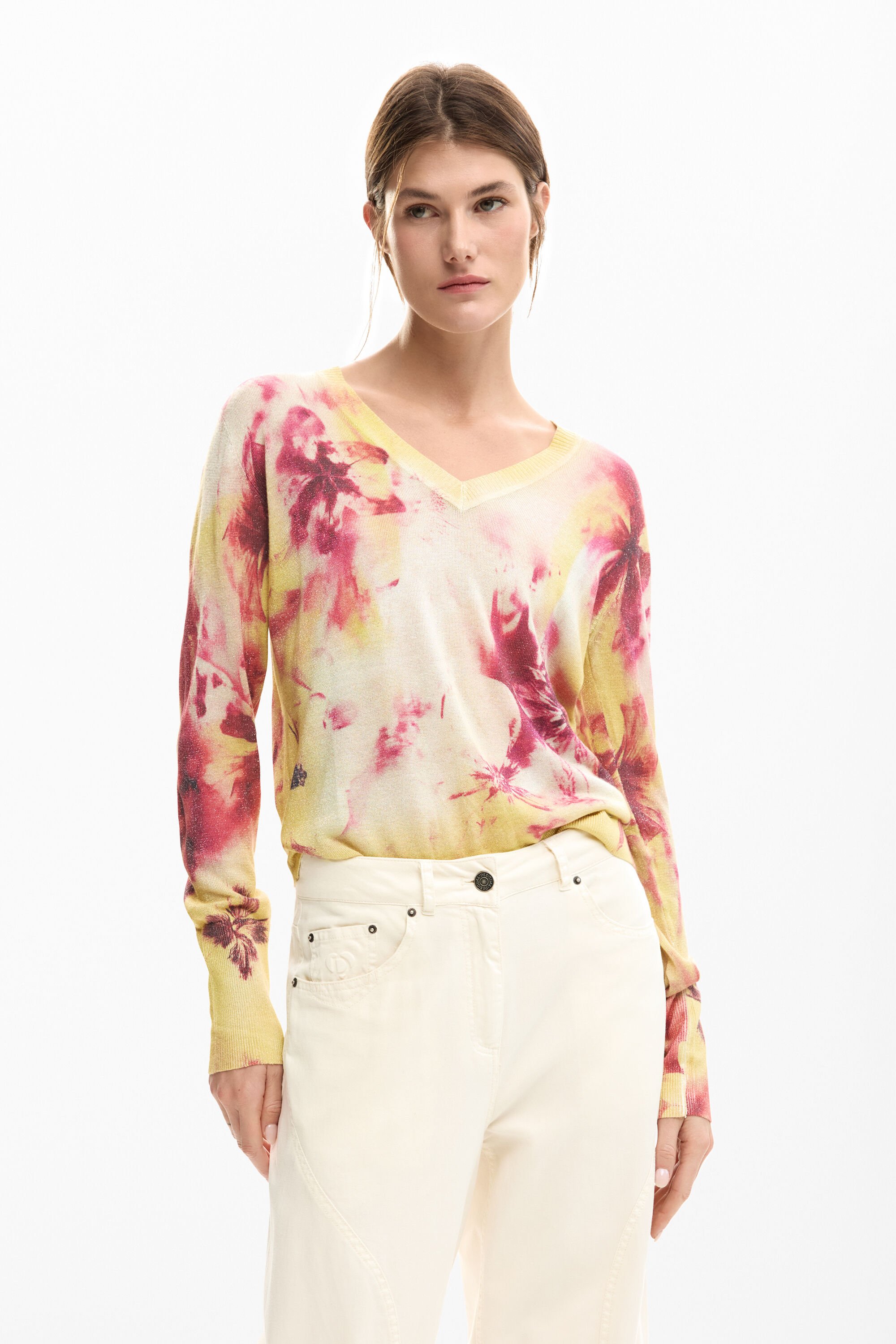 Lightweight floral sweater
