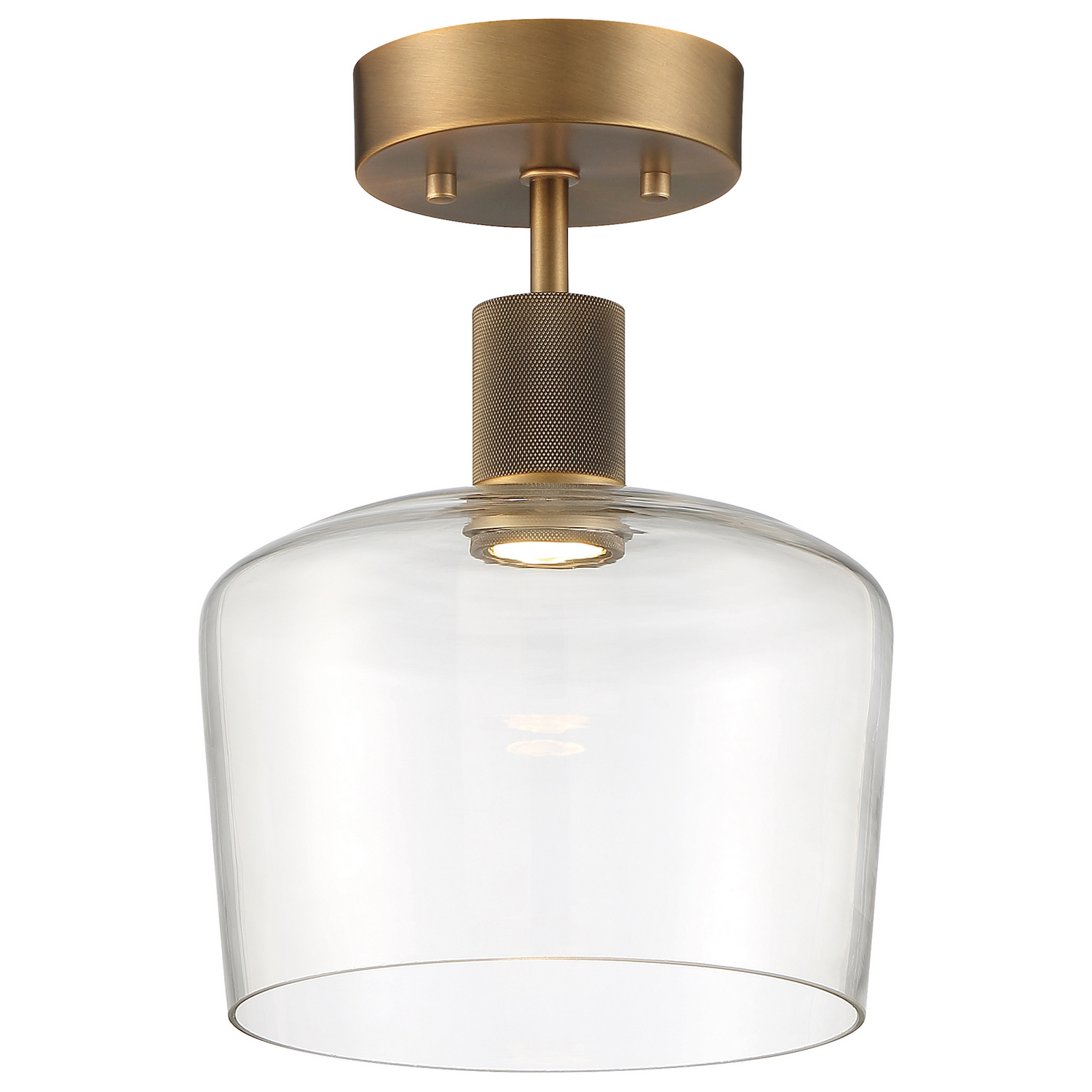 Antique Brushed Brass LED Semi-Flush Mount from the Port Nine Chardonnay Collection