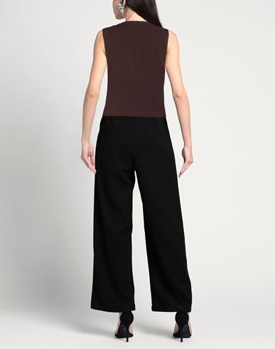 H2o Italia Woman Tailored Vest Chocolate brown Size 8 Polyester, Viscose, Elastane