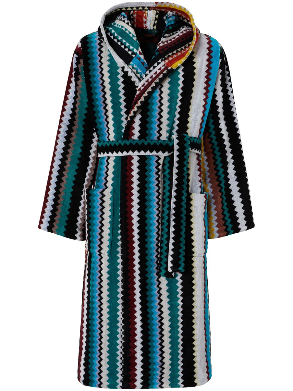 Chevron cotton terry bathrobe - Blue