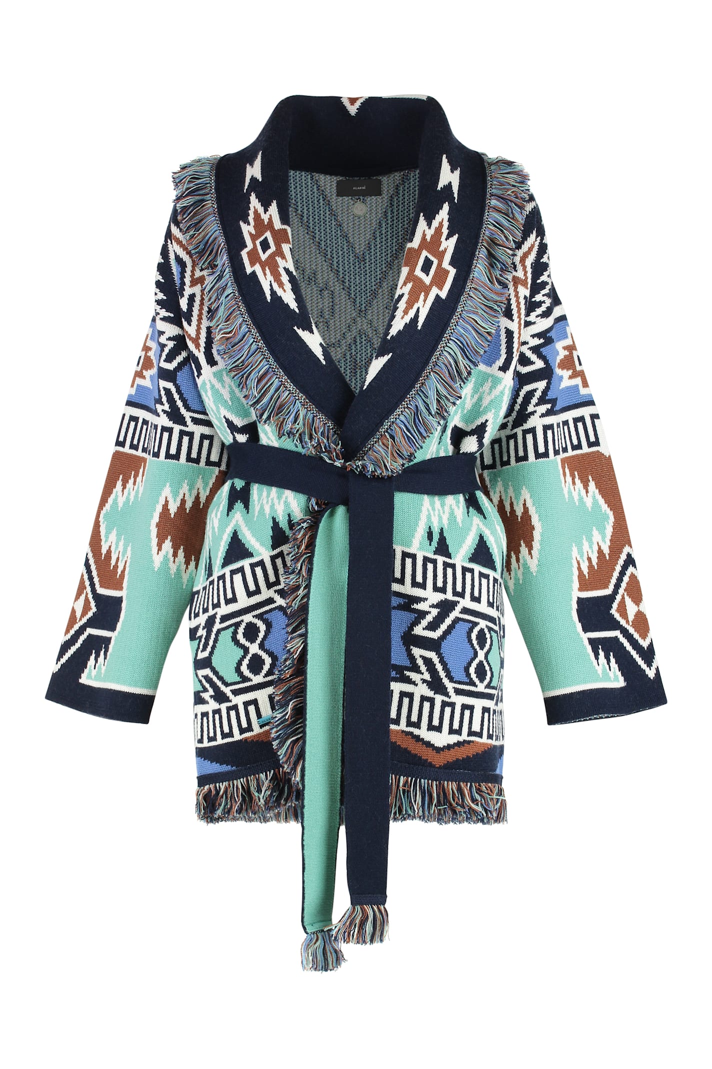 Geometric Roots cardigan - Blue