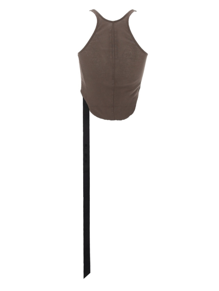 Brown Solid Scoop Neck Top