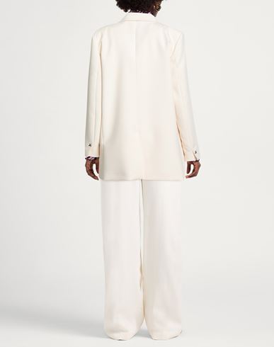 Woman Blazer Cream Size 8 Polyester, Viscose, Elastane