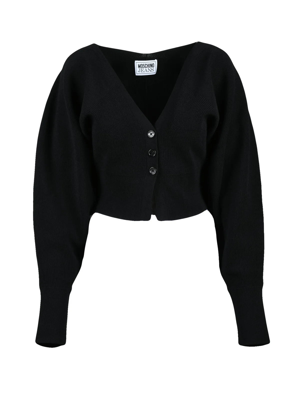 Black Viscose Polyester Short Cardigan