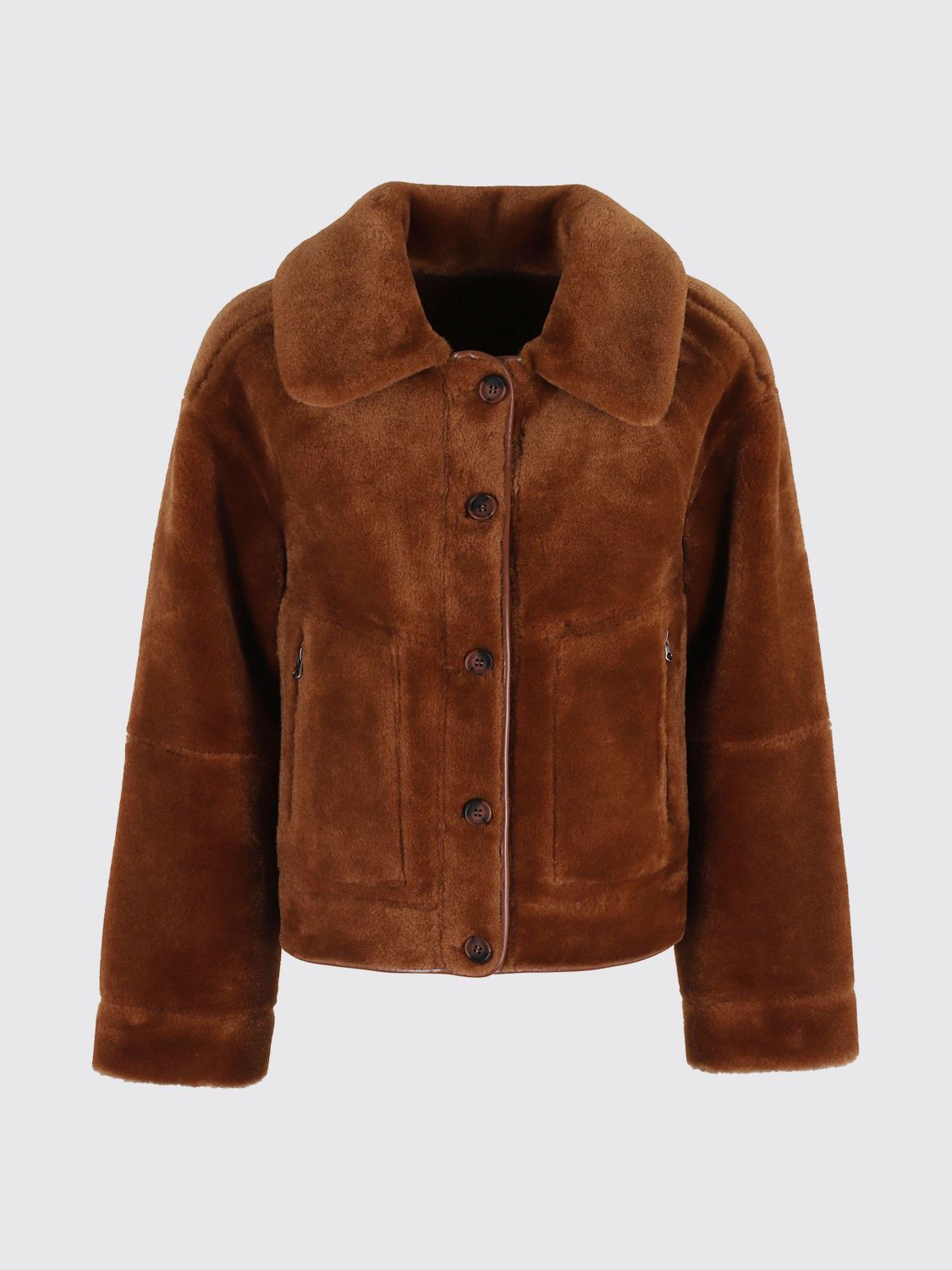 Fur Coat Woman color Brown