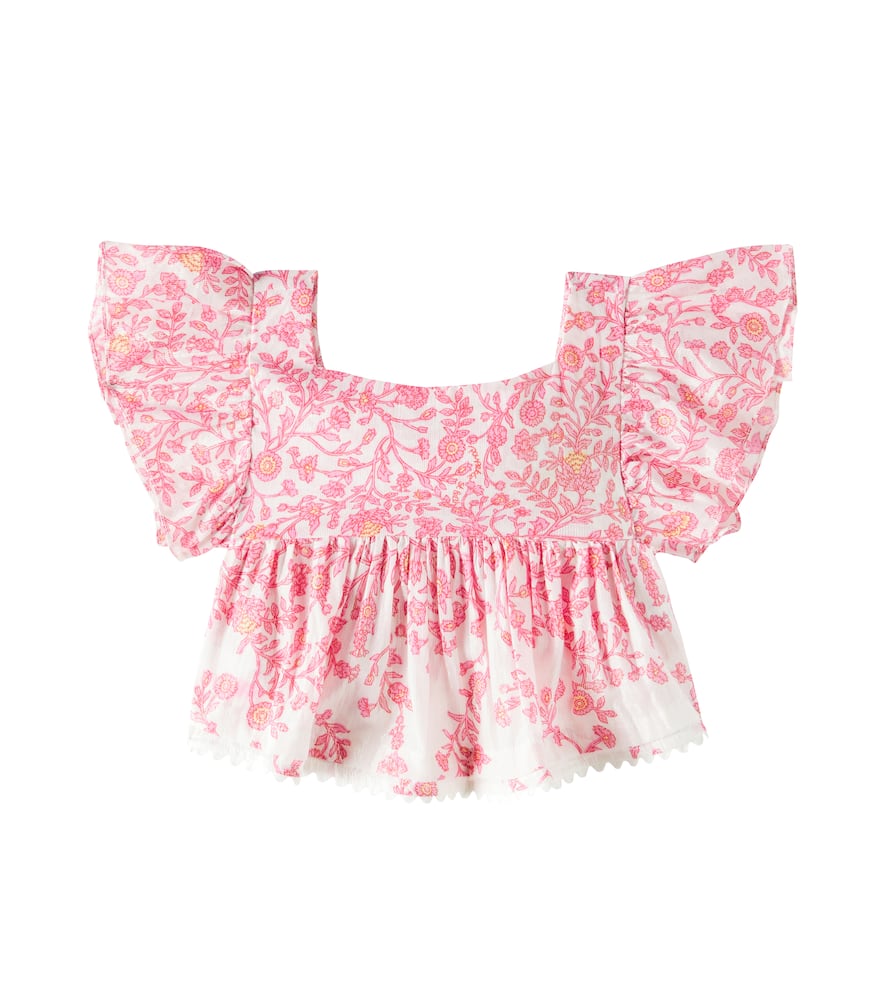 Cycas ruffled cotton-blend tank top