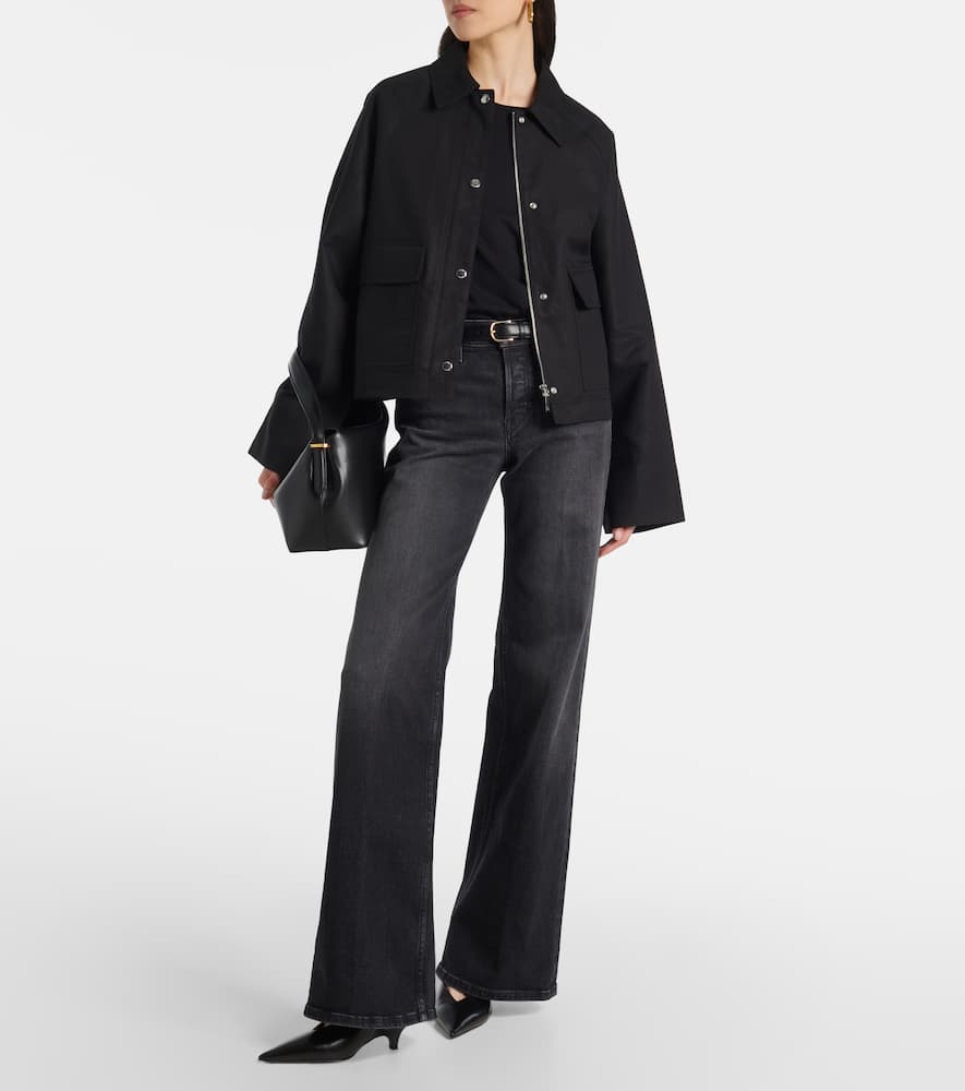 Mid-rise wide-leg jeans