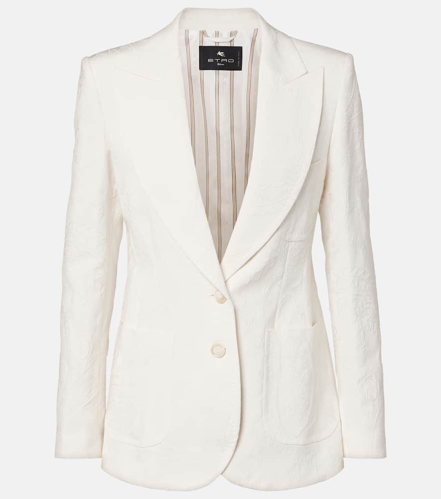 Embroidered cotton-blend blazer