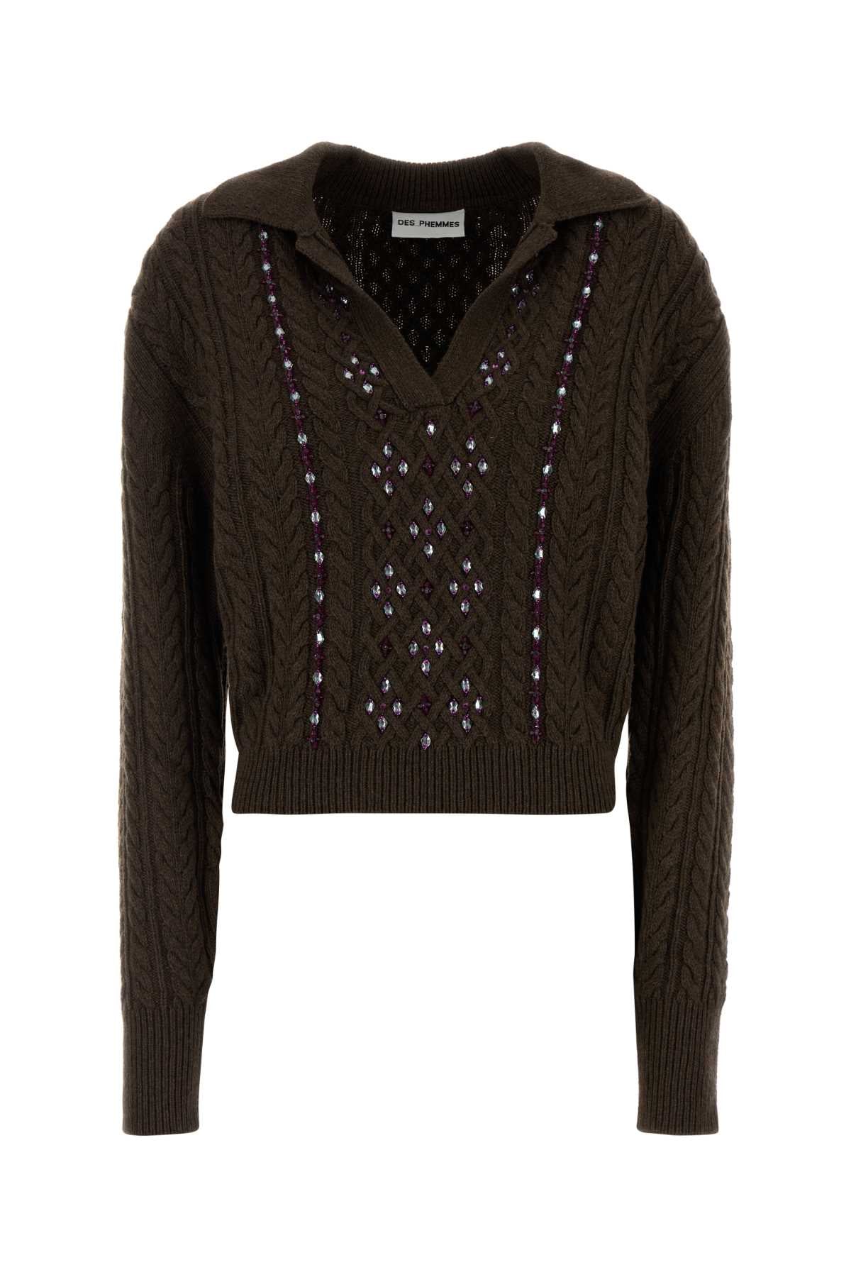 Polo Sweater — Brown