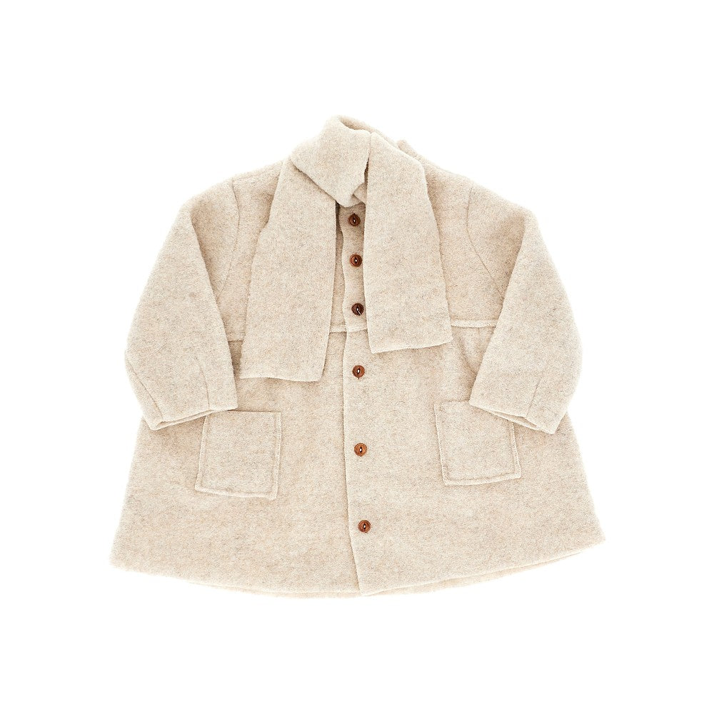 1 + IN THE FAMILY Wool-blend cloth coat with scarf Kids 24M