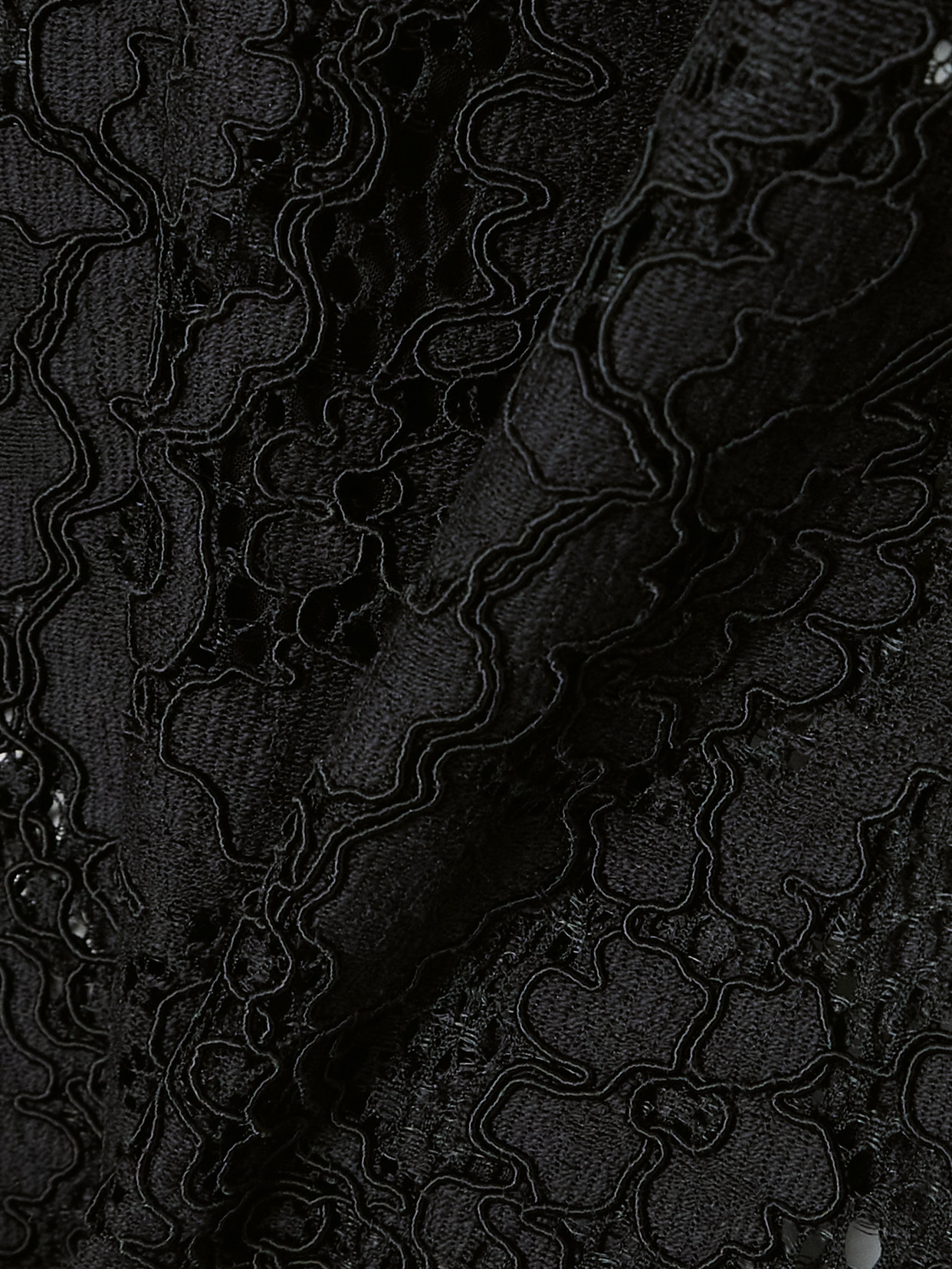 Organic Cotton-blend Lace Blouse - Black