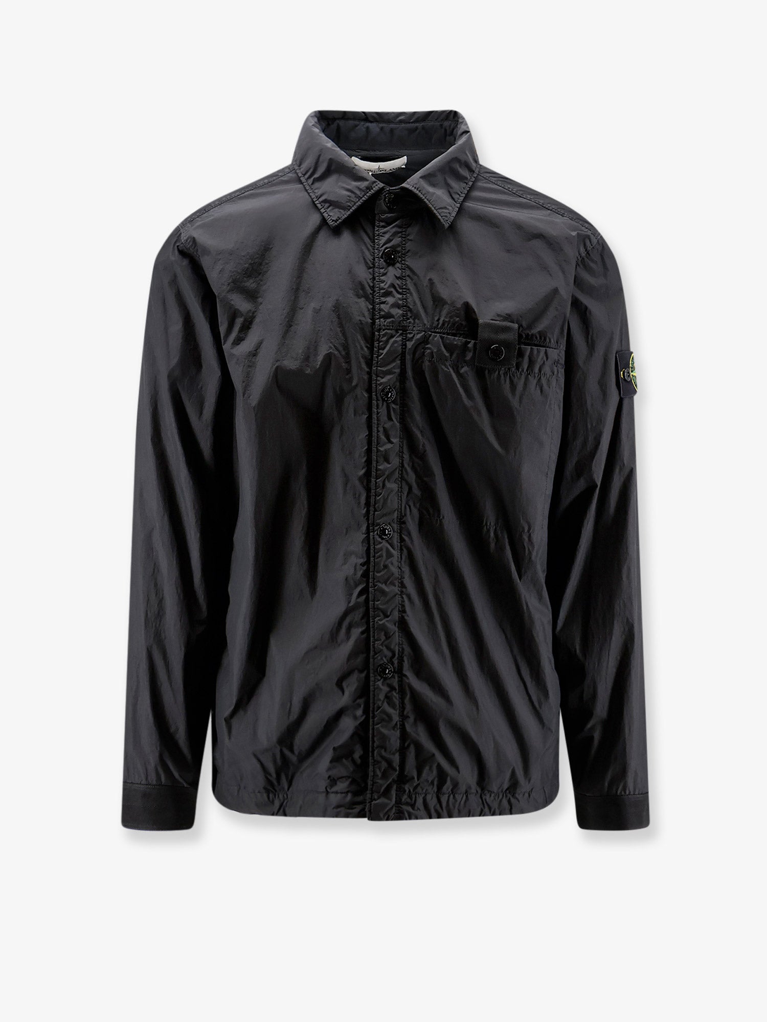 Crinkle Recycled Nylon Jacket — Black