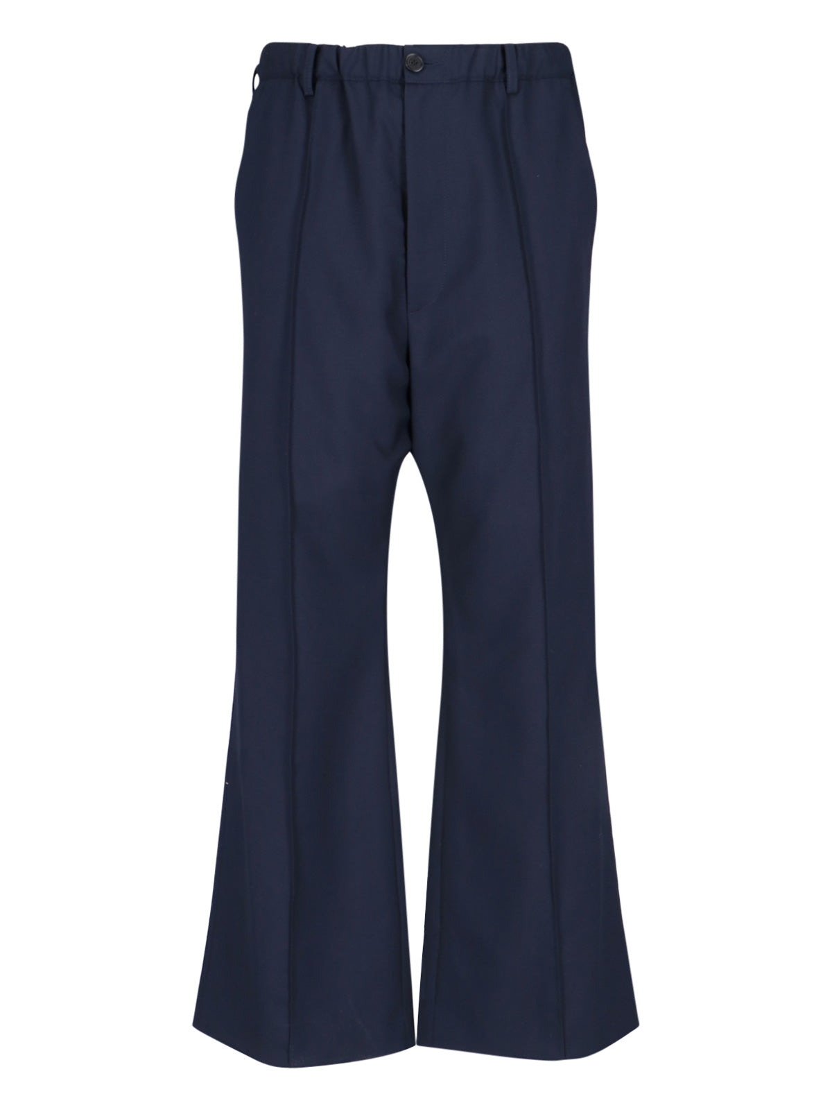 Virgin Wool Tailored Trousers with Half Lining