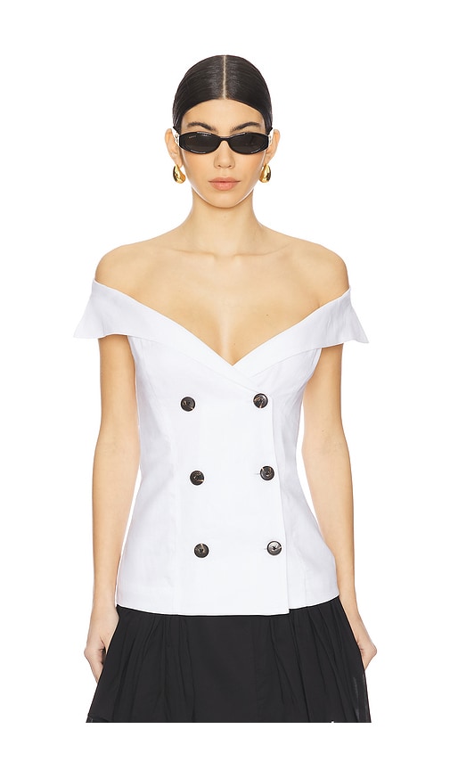 Bardot OBERTEIL MIT KNOPFLEISTE ELIORA in White. Größe 6. Also in 10, 2