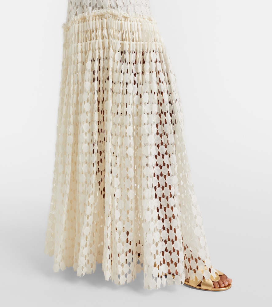 Aris cotton-blend lace maxi skirt