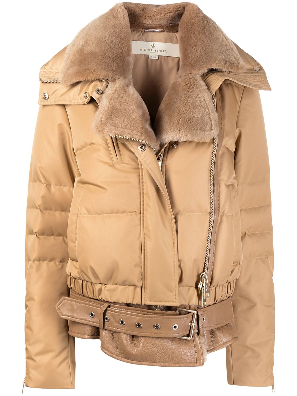 Biker puffer jacket - Brown