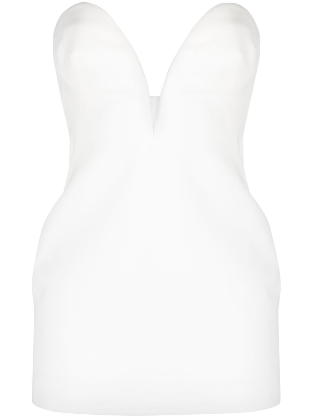 Sweetheart-neck strapless minidress - White