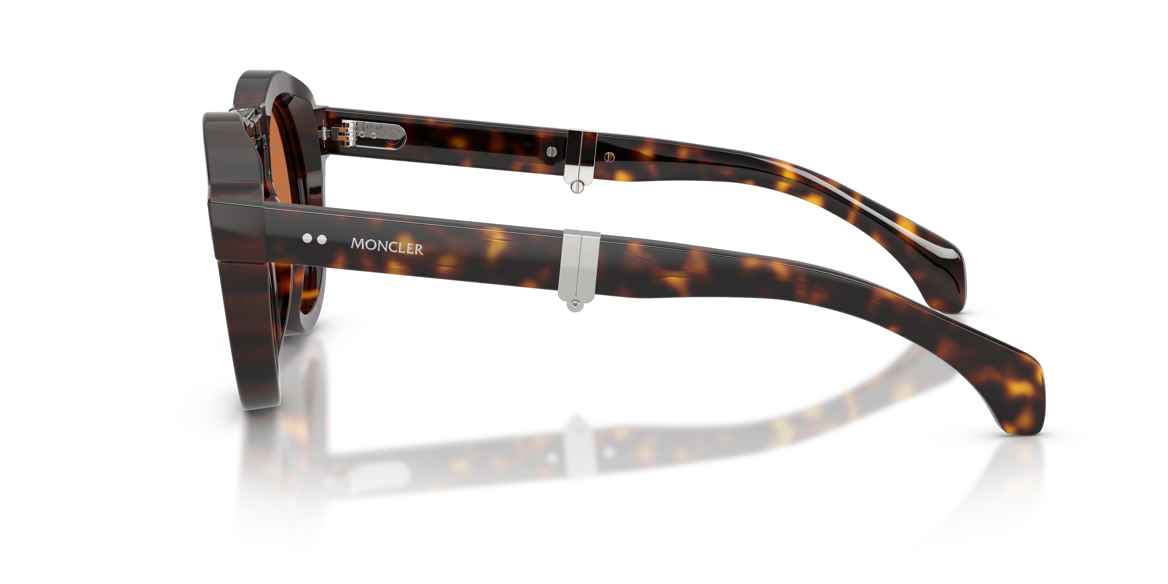 Moncler Unisex Moncler ME6019U GLISSE 300273 Gafas de sol Acetato Tortuga Marrón Redonda Norma