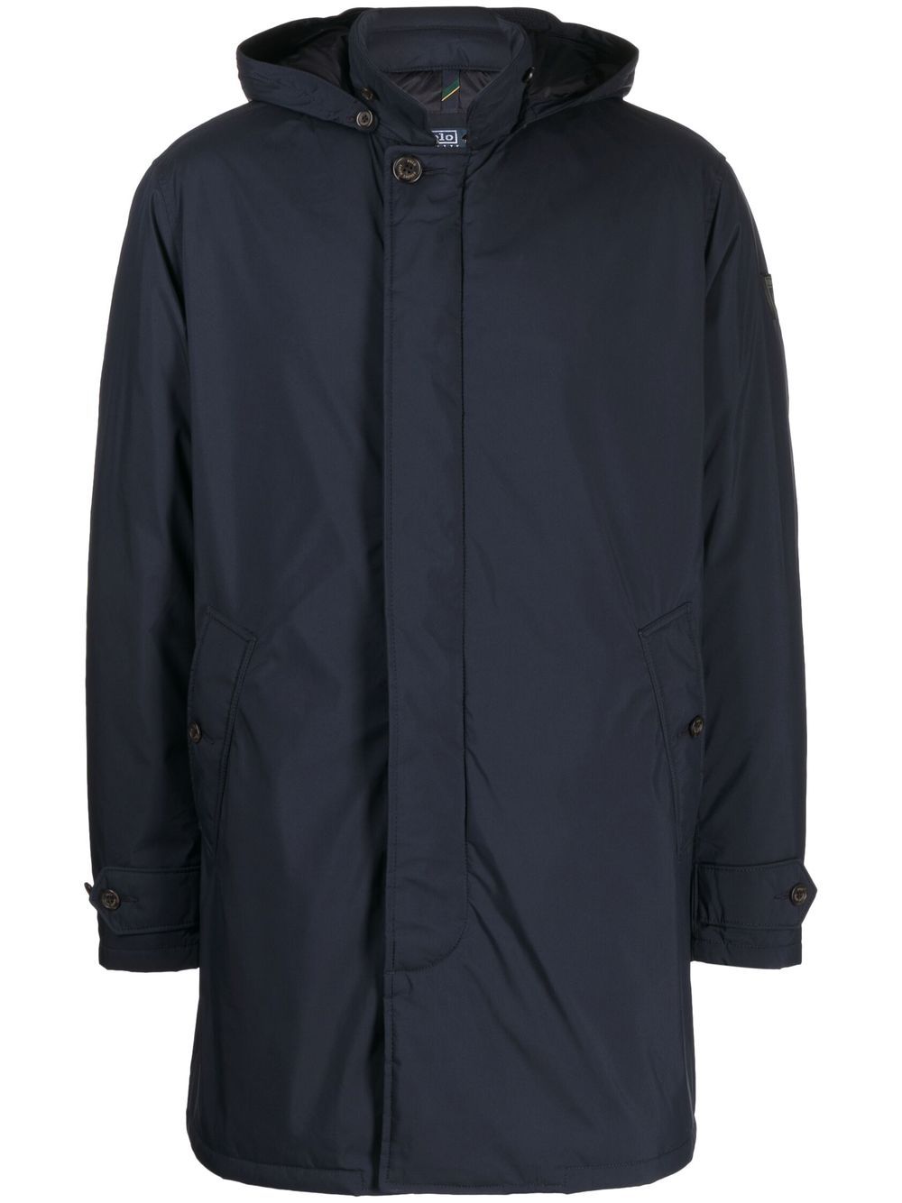 Hooded down-filled coat - Blue
