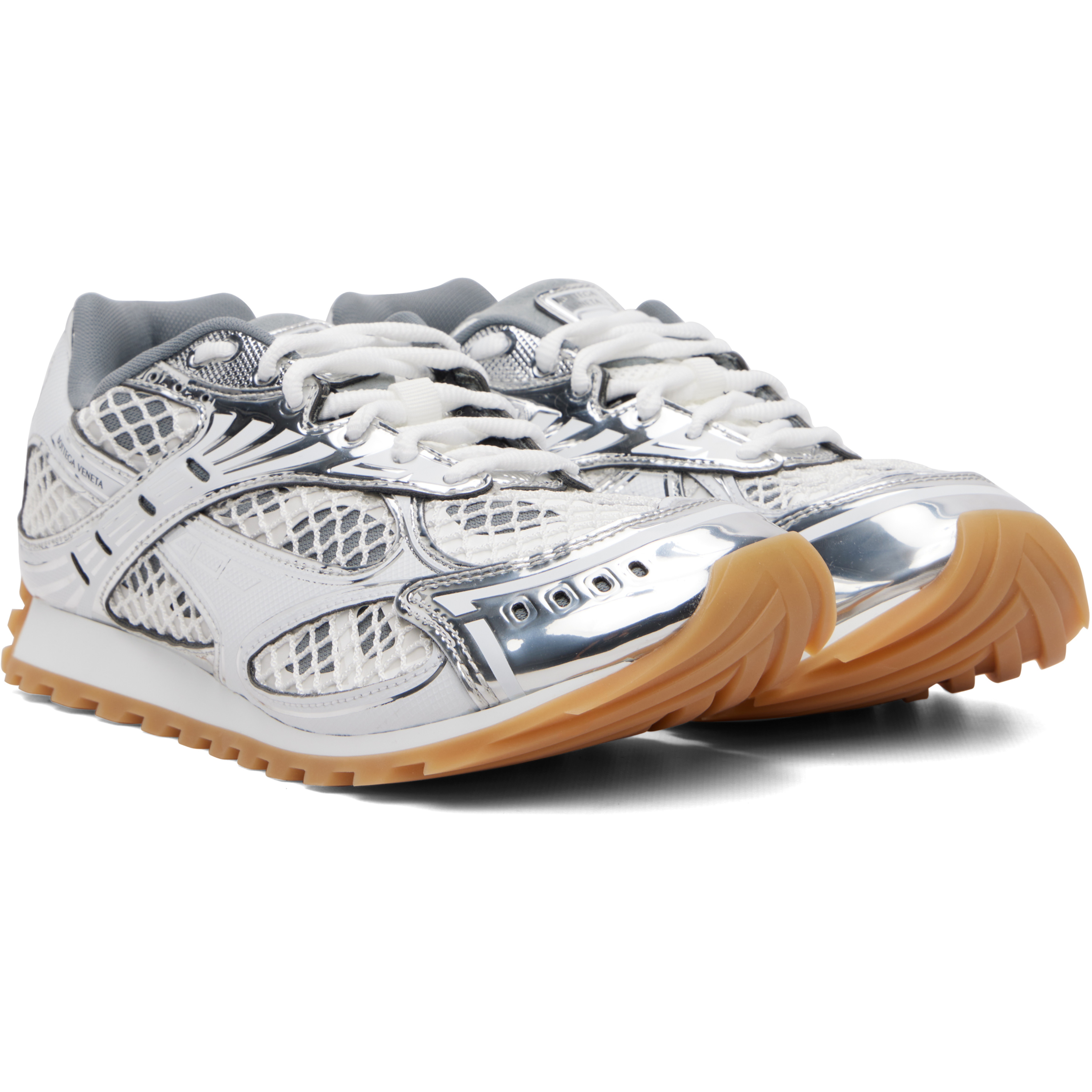 White & Silver Orbit Sneakers