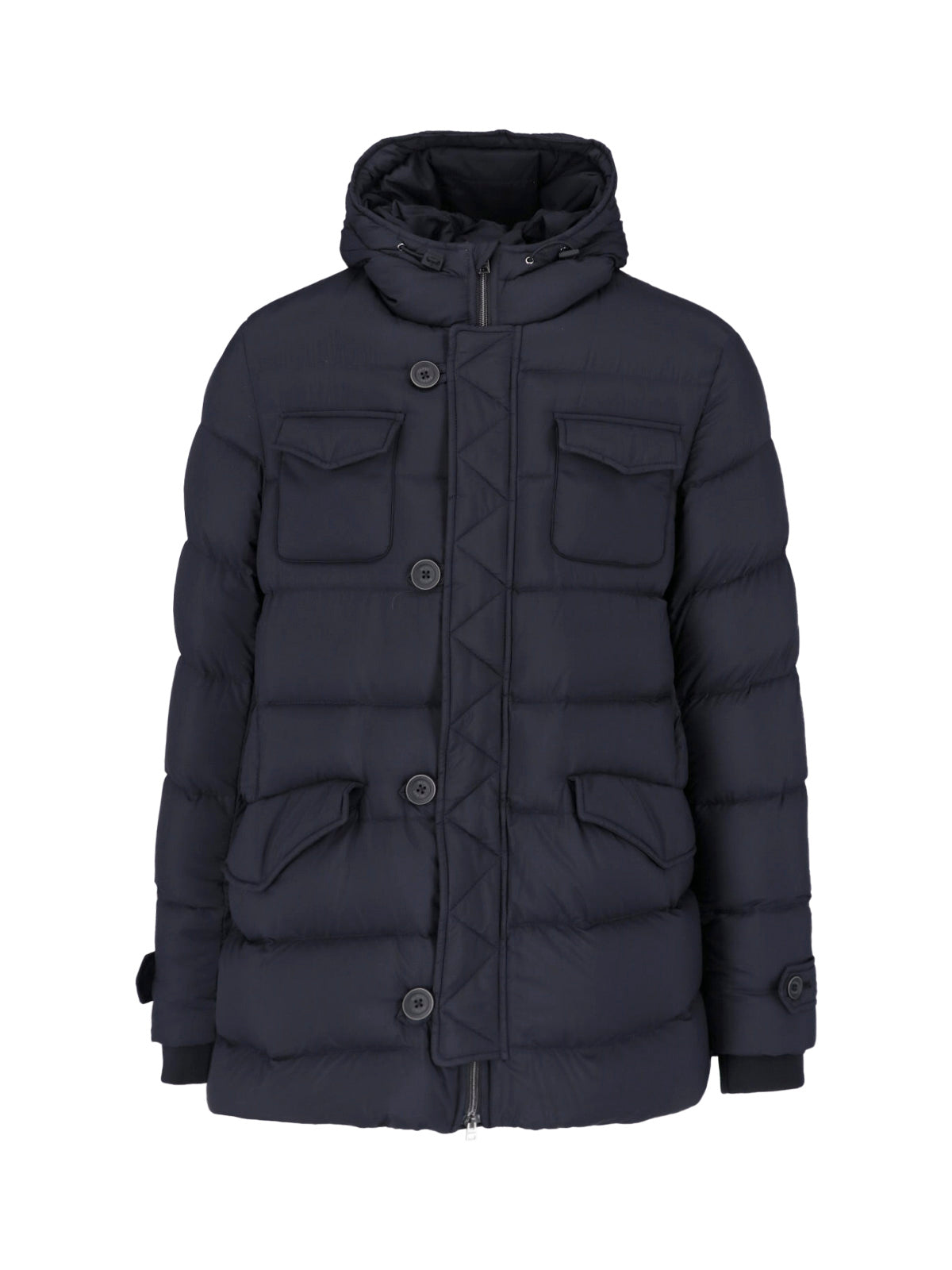 Men's Down-Padded Polyamide Jacket with Acrylic Coating and Stretch Lining