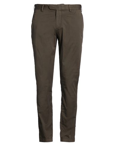 Man Pants Chocolate brown Size 34 Cotton, Silk, Elastane