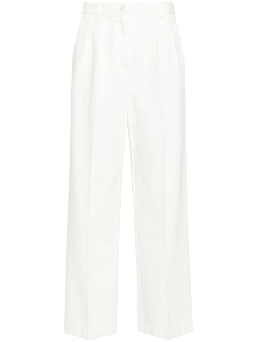 High-rise wide-leg jeans - White