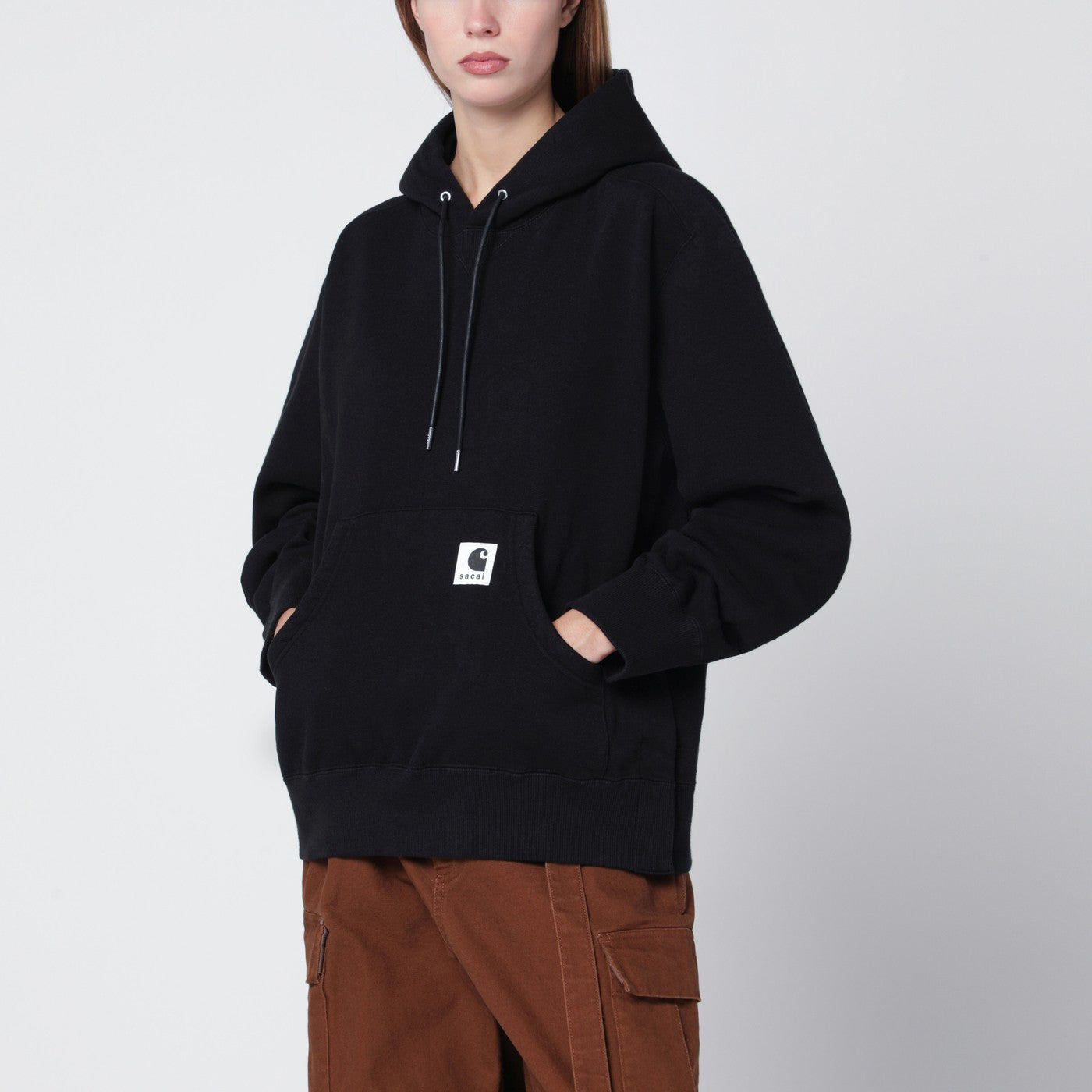 Black cotton hoodie