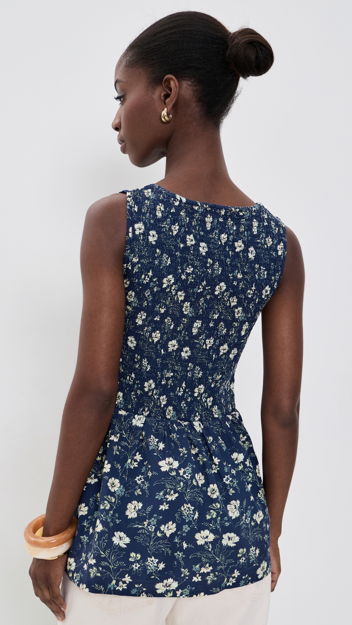 The Celine Top Indigo Chintz Floral