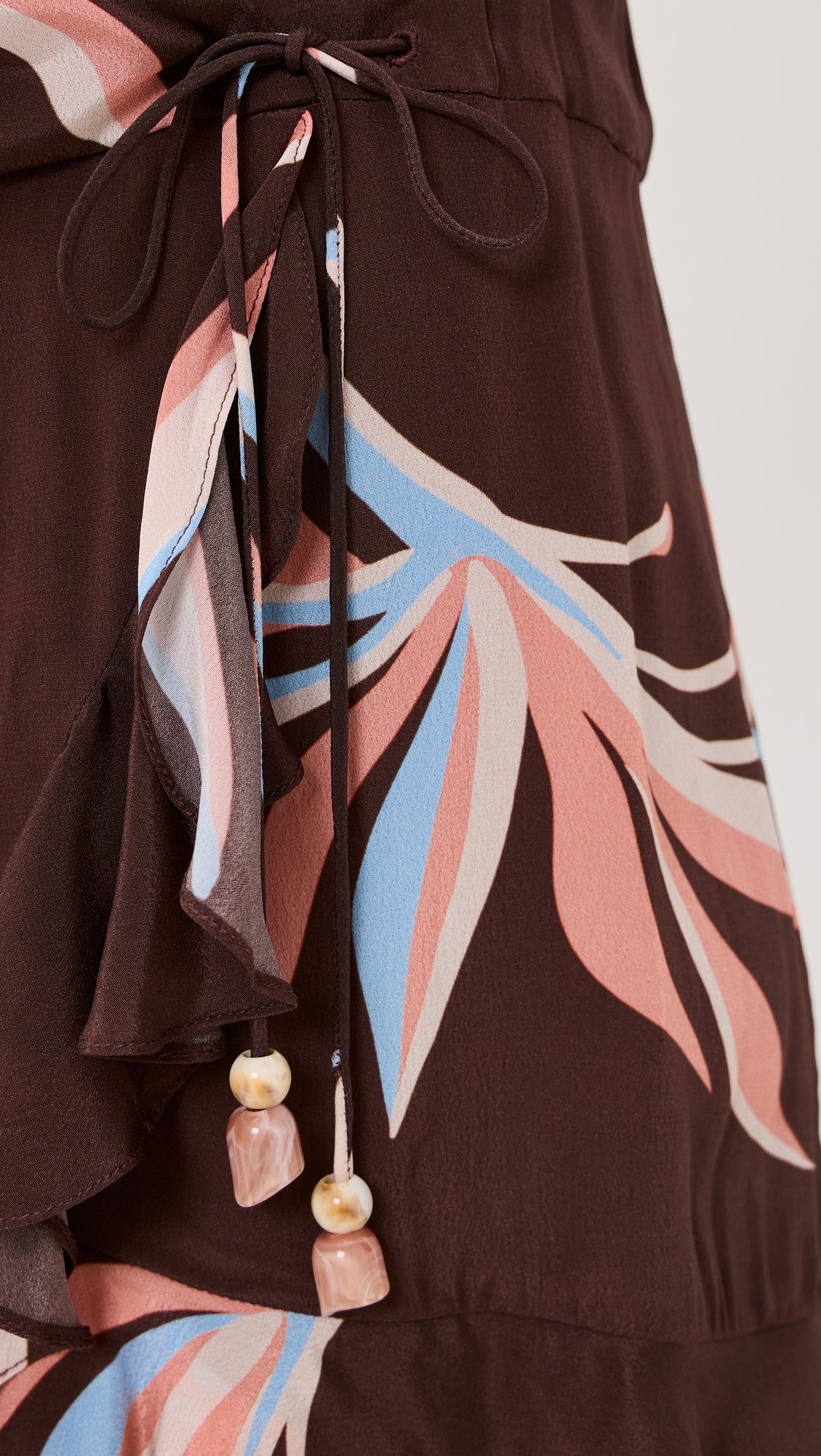 Front Wrap Mini Dress Brown