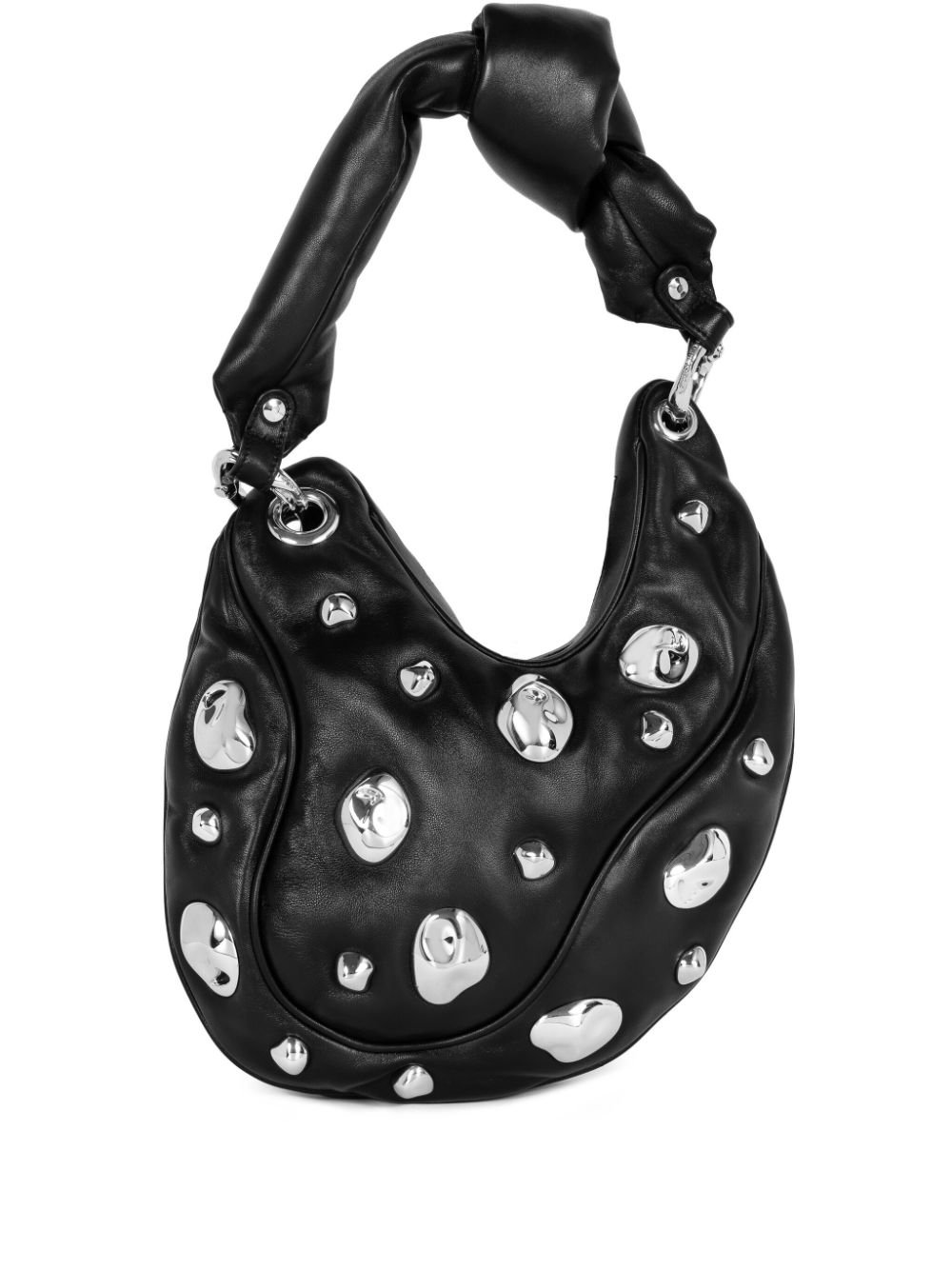 Chrome-detail shoulder bag - Black
