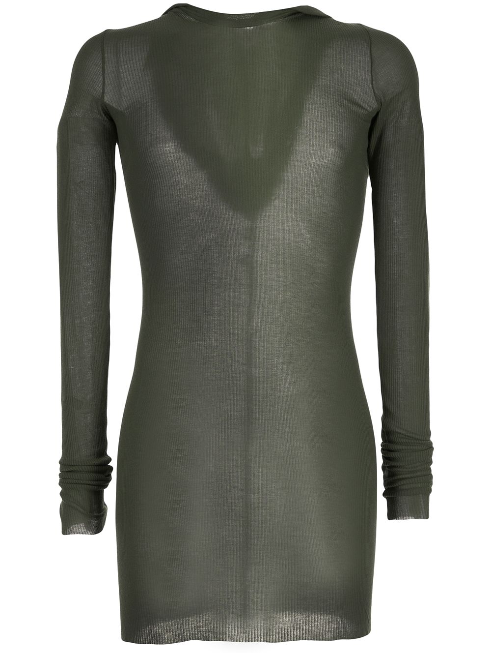 Rib-knit hooded T-shirt - Green