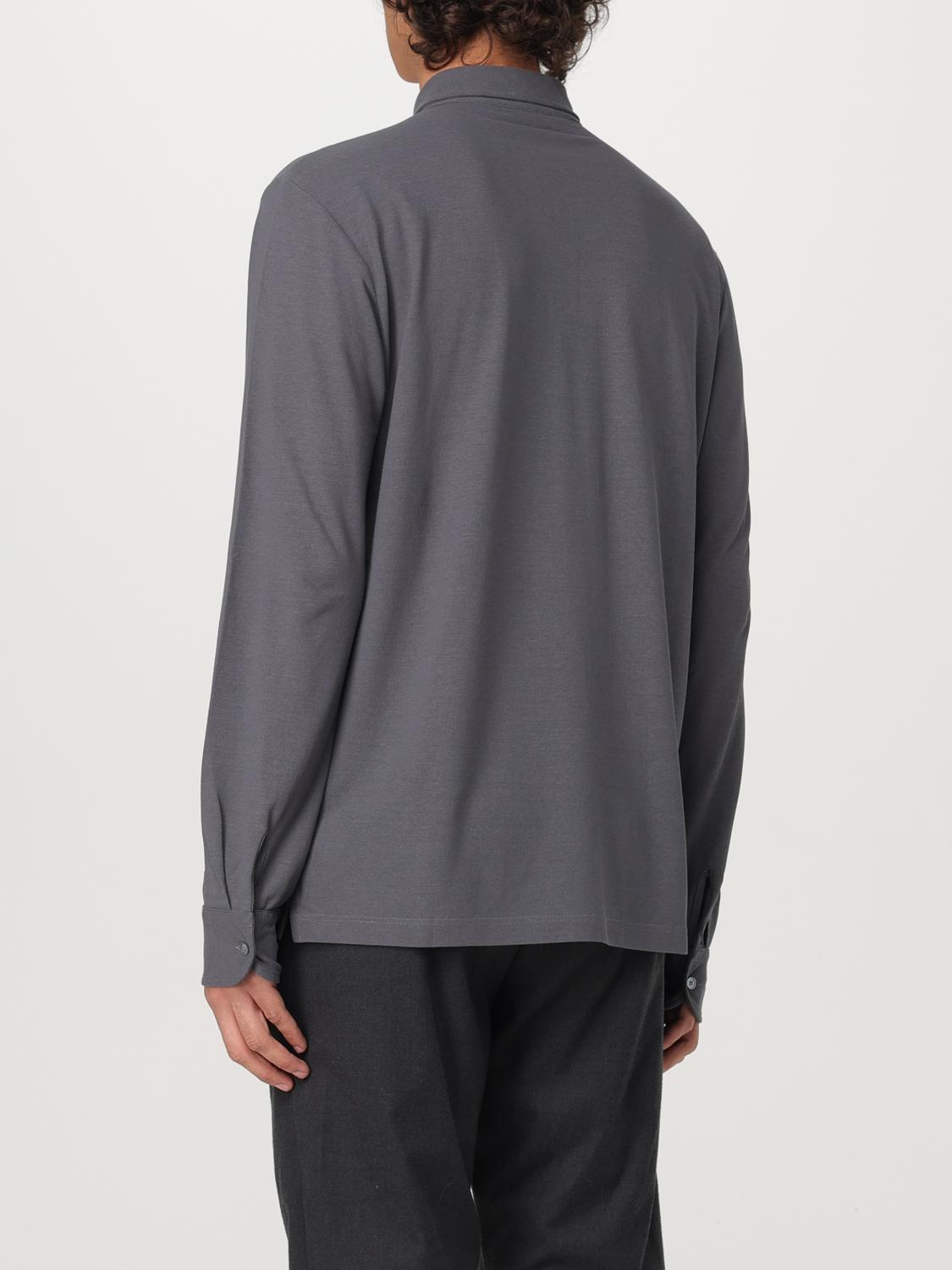 Slim-cut cotton polo shirt - Grey