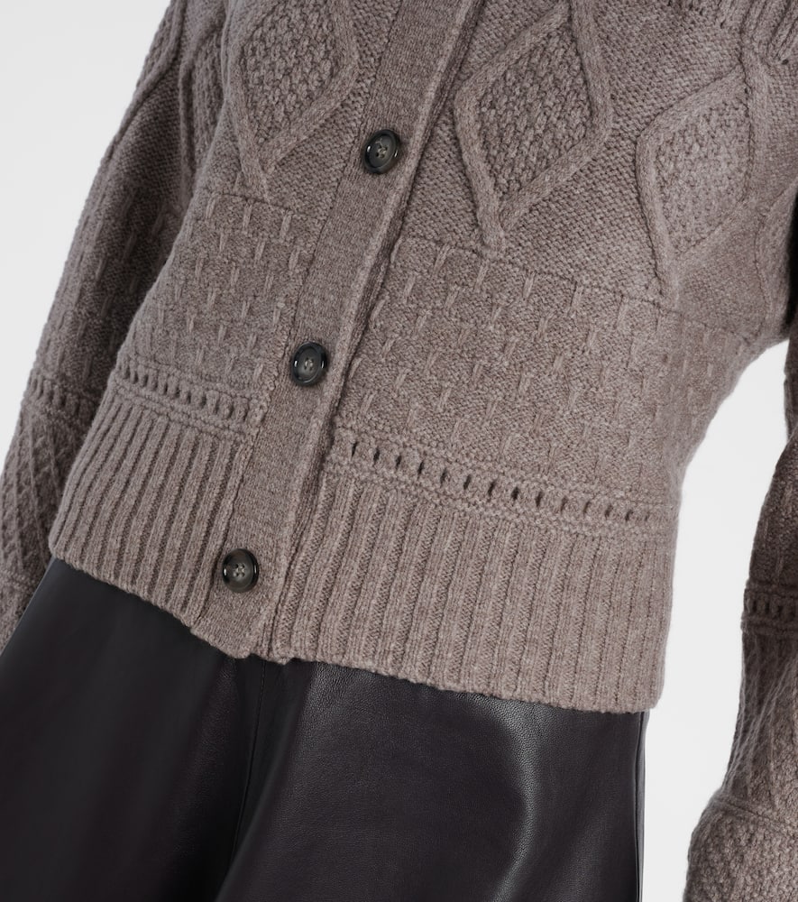 Amory cable-knit wool-blend cardigan