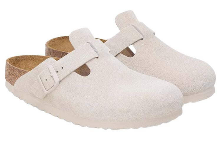 Boston Soft Footbed Suede Leather Narrow Fit Sandals 'Antique White'