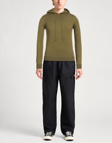 Alpha Studio Man Sweater Military green Size 36 Merino Wool