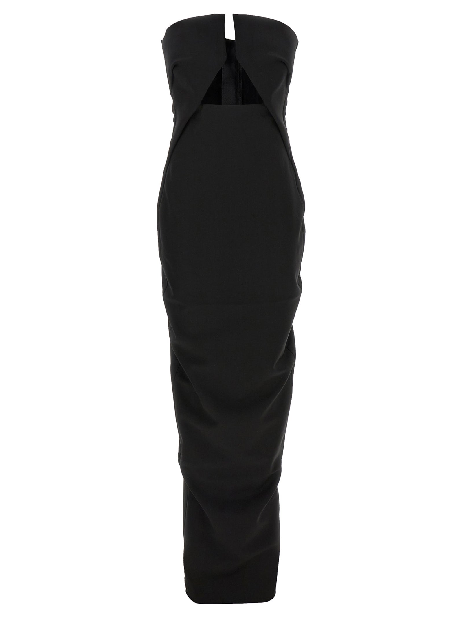Wool Off-Shoulder Dress — Black