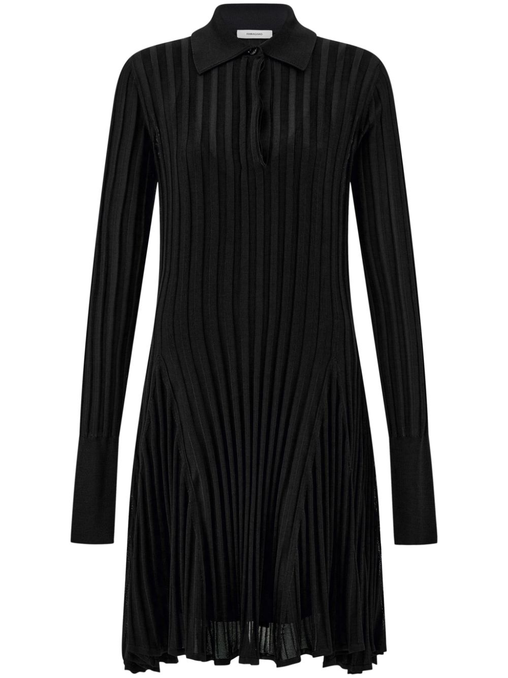 Semi-sheer skater dress - Black