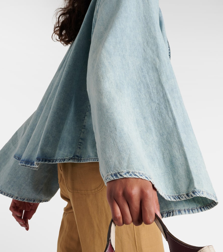 Cotton and linen denim top