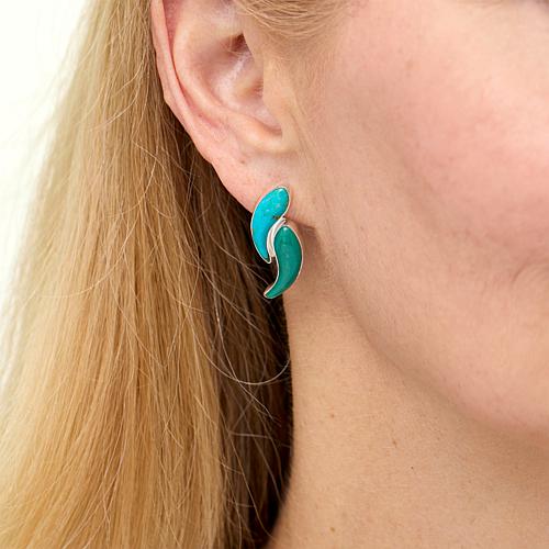 Sterling Silver Kingman Turquoise Earrings