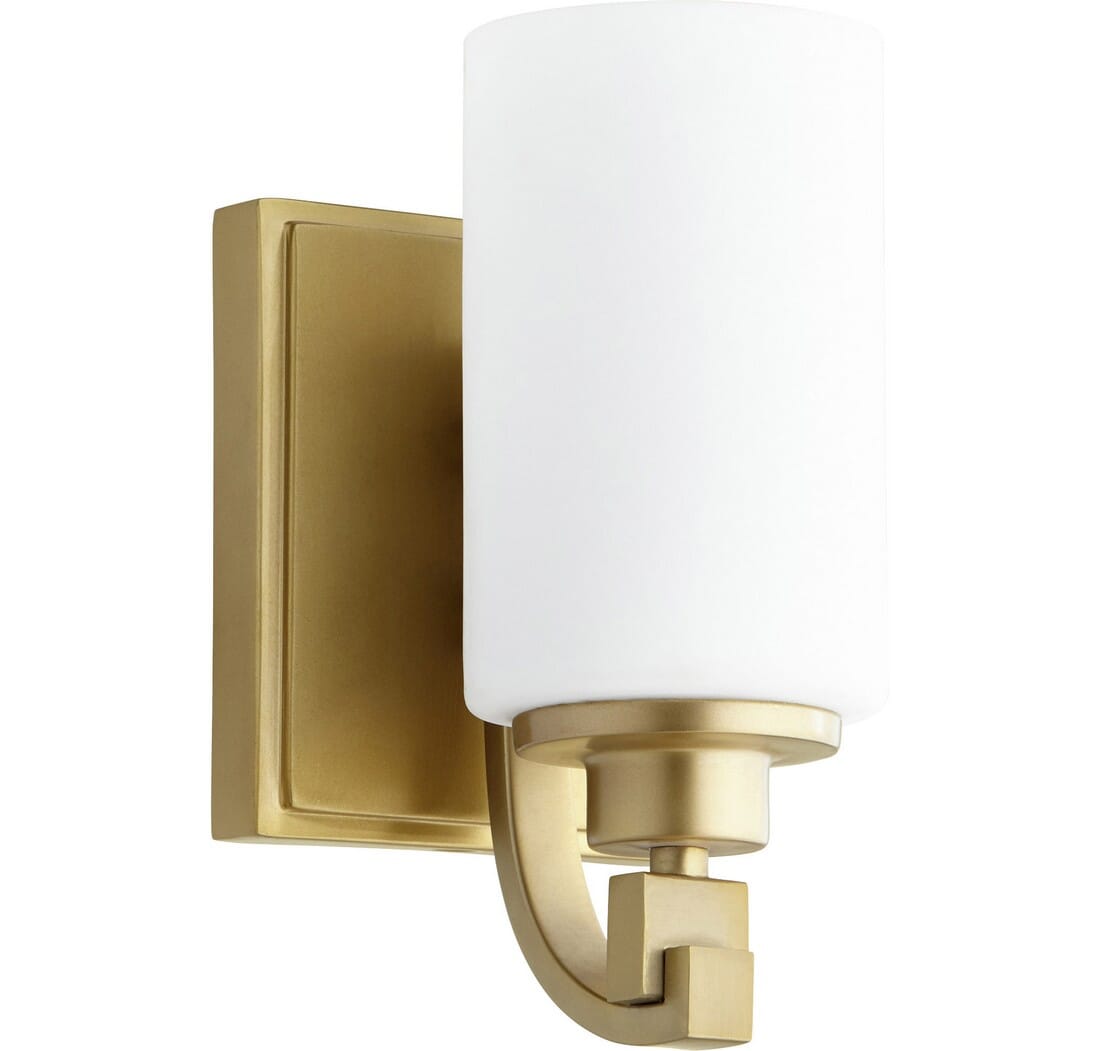 Quorum Lancaster 10" Wall Sconce in Aged Bra
