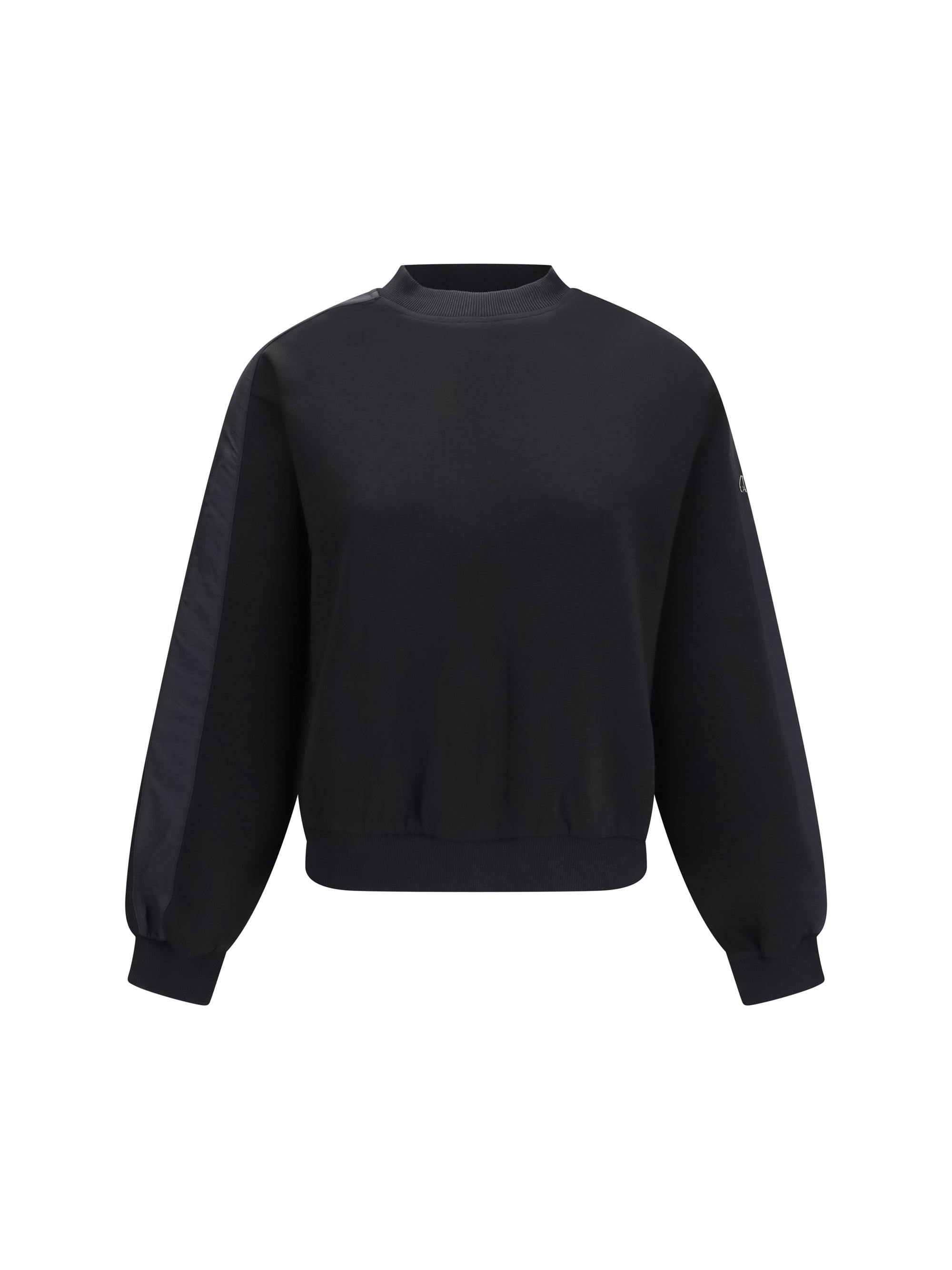 Mix Media Crewneck Sweatshirt — Black