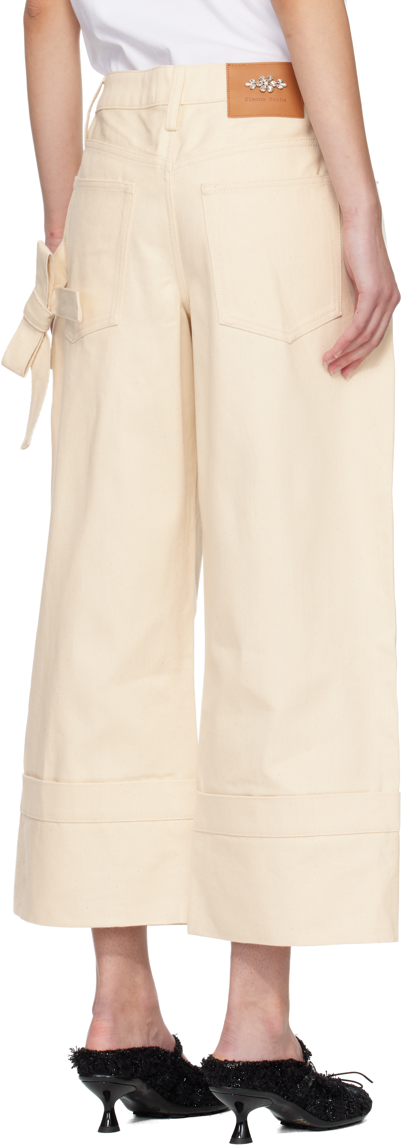 Off-White Straight Leg Bow Loop Jeans