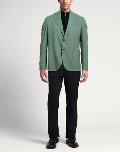 Man Blazer Green Size 36 Polyester, Viscose, Elastane
