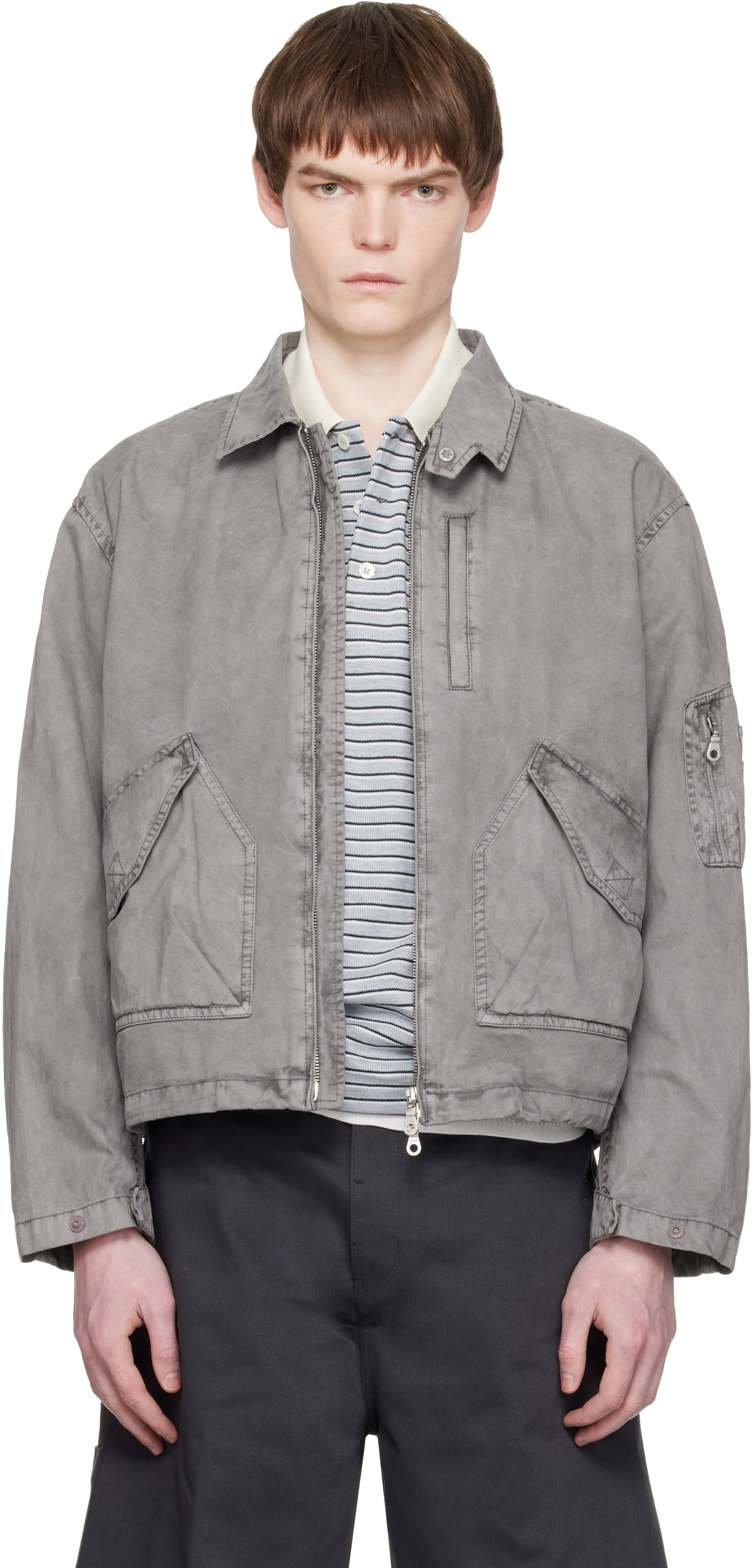 Gray Organic Cotton Washed MK-3 Jacket