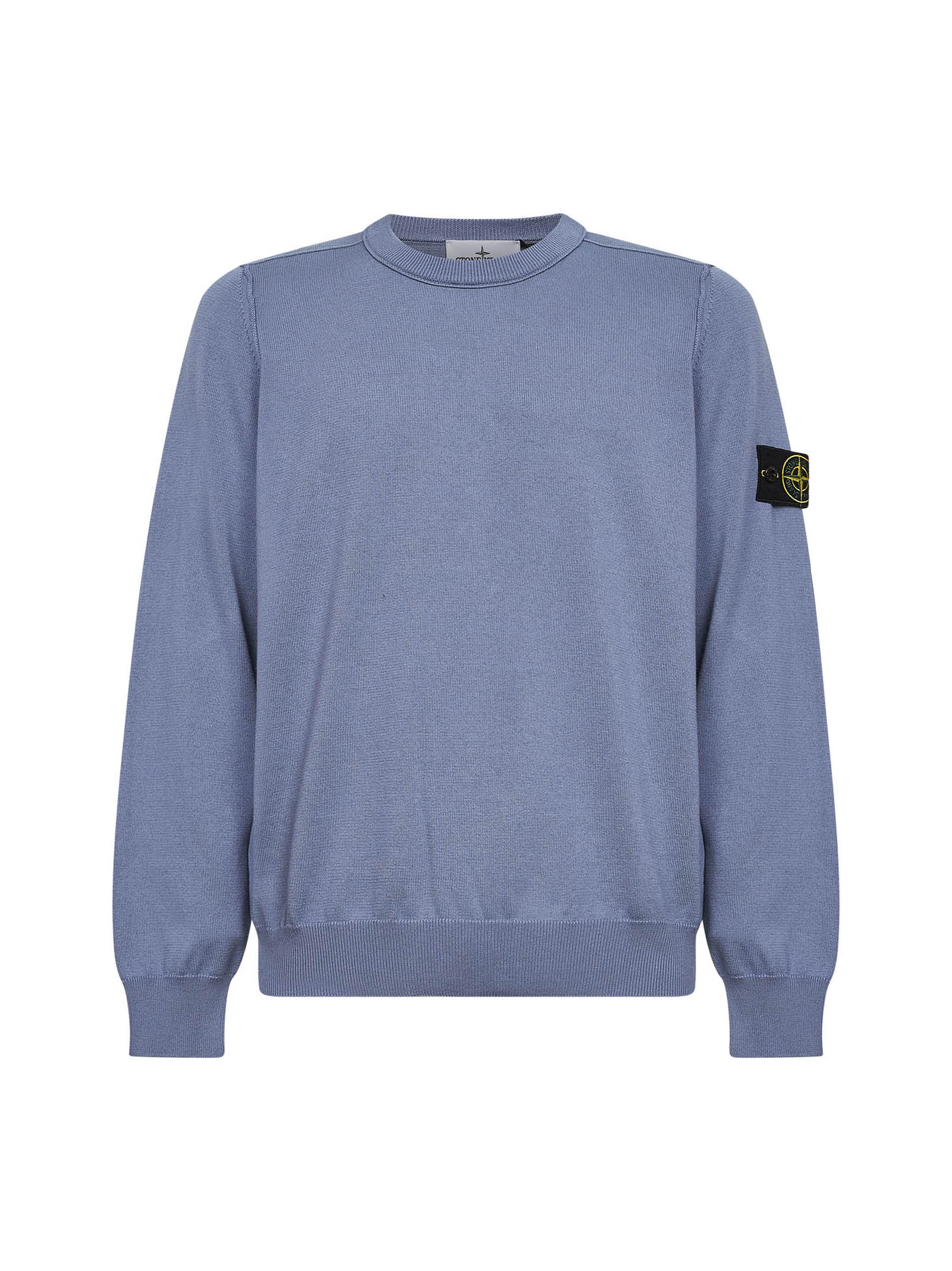 Organic Cotton Knit Crewneck Sweater — Blue