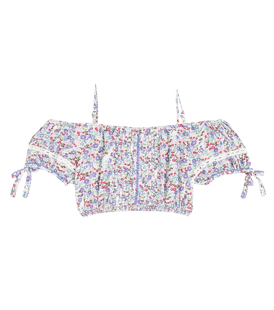 Bonny floral pleated crop top