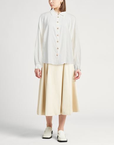 La Semaine Paris Woman Shirt Off white Size 12 Linen, Viscose